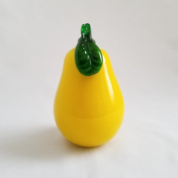 Art Glass Yellow Pear Fruit Decorative Art Décor / Home Décor Collectible - Picture 4 of 10